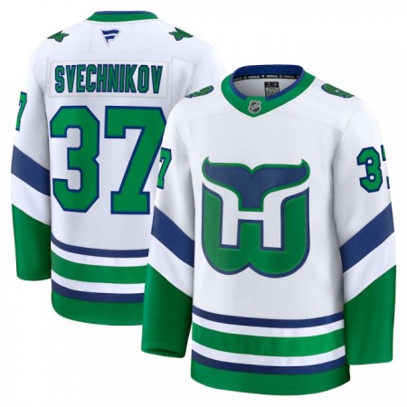 Carolina Hurricanes Dresy Fanatics Premium Andrei Svechnikov 2024-25 Bílý Třetí - Pánské